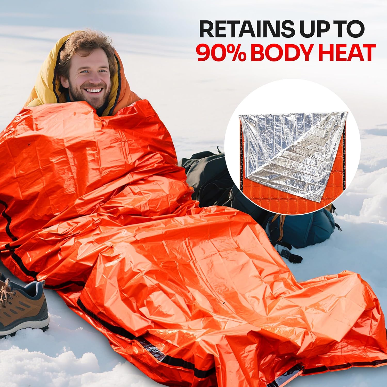 Emergency Mylar Tent - 응급 수면 가방, 생존 장비 및