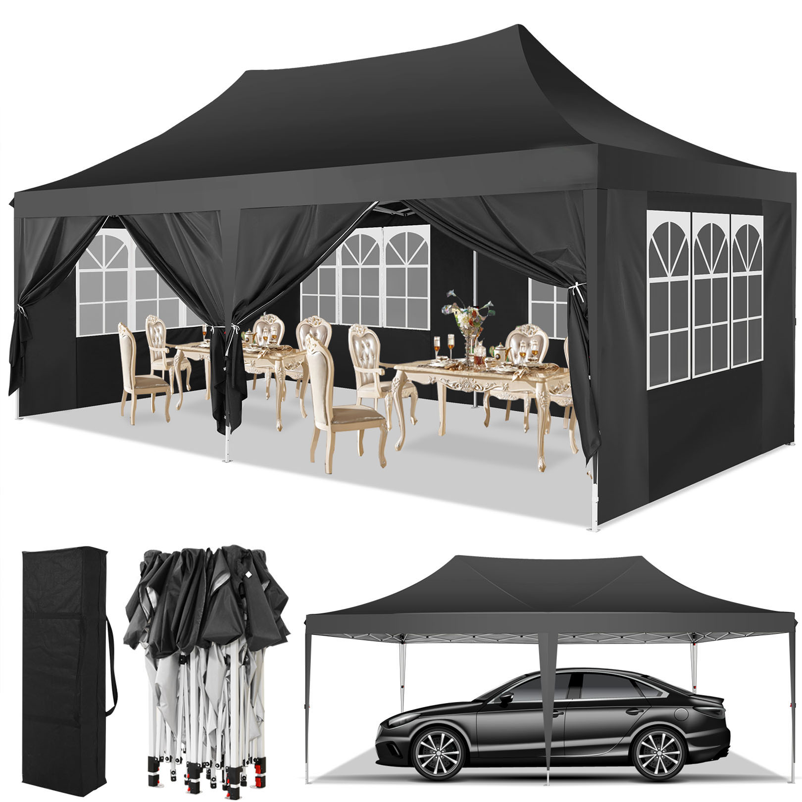 Emergency Mylar Tent - 10x20 팝업 캐노피 텐트 (6개 측벽