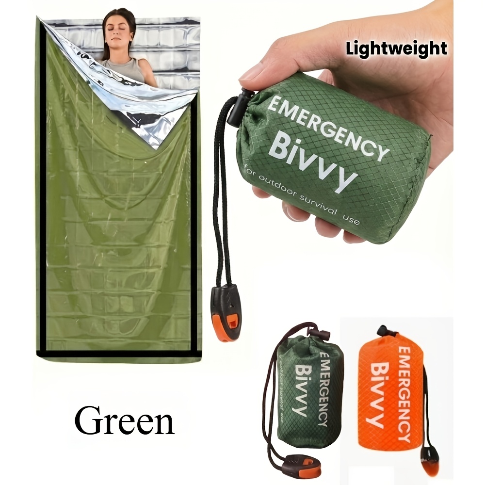 3Pcs 비상용 침낭 키트(드로스트링 휘슬 포함) 절연 - Bivy Bag Emergency 리뷰 및 가격