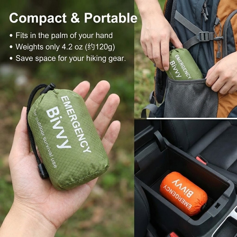 3Pcs 비상용 침낭 키트(드로스트링 휘슬 포함) 절연 - Bivy Bag Emergency 리뷰 및 가격