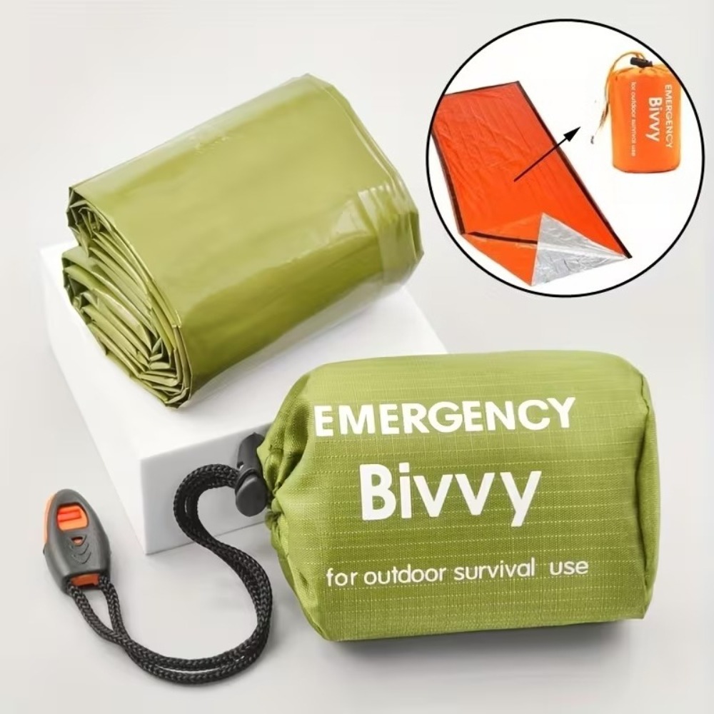3Pcs 비상용 침낭 키트(드로스트링 휘슬 포함) 절연 - Bivy Bag Emergency 리뷰 및 가격