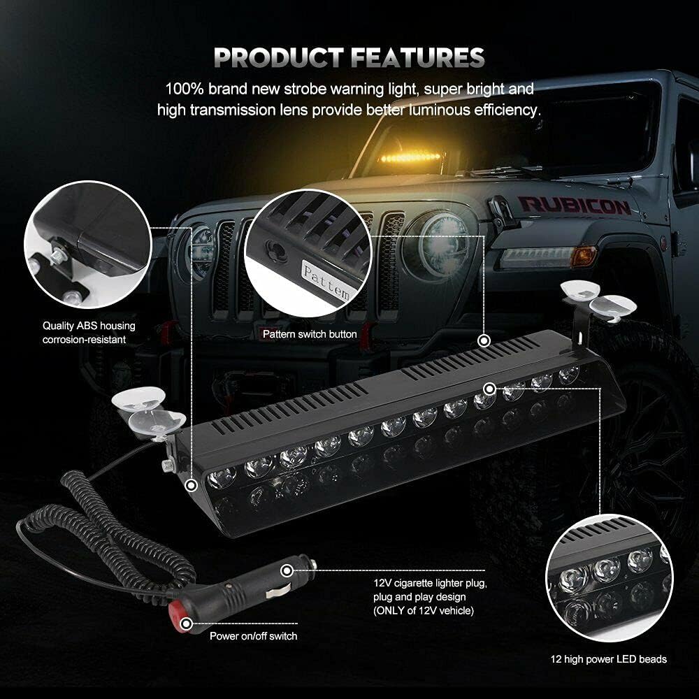 LED 비상 스트로브 라이트 앞유리 경고등 12-LED - Sos Light Strobe 리뷰 및 가격